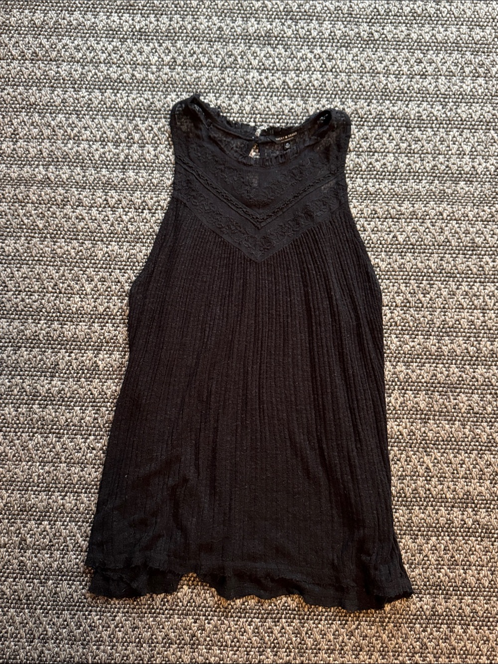 Lucky Brand Women’s Black Flowy Lacy Tank Mini Dress/Top Size XL